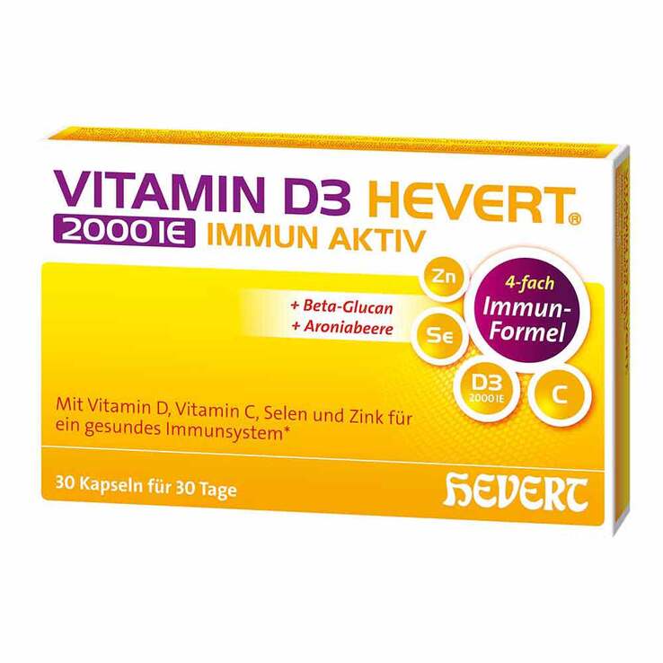 Vitamin D3 Hevert 2000 IE Immun Aktiv Kapseln, 30 St