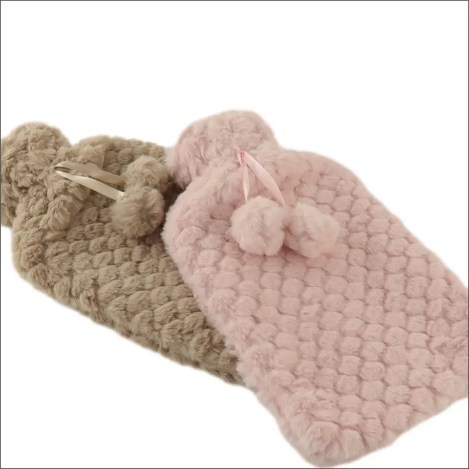 MARBEAUX Warmwaterkruik Set van 2 Stuks Kruik met Zachte Hoes Beige Magnetron...