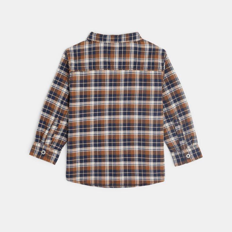 Chemise à carreaux doublée marron bébé garçon Marron