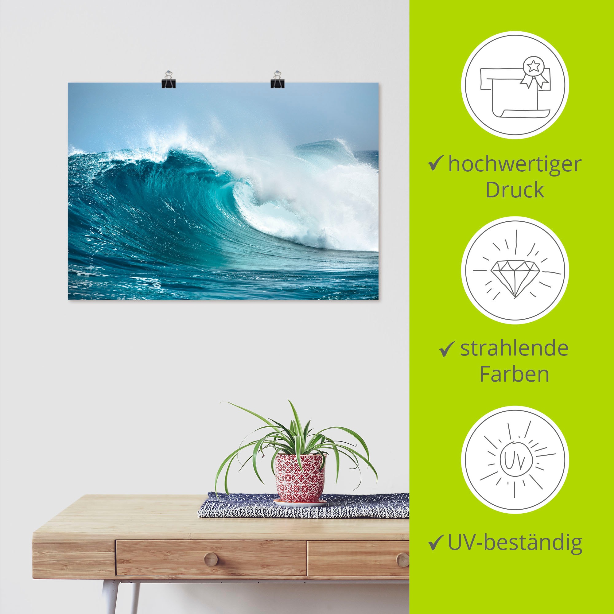 Artland Poster »Ozeanwelle« Gewässer 1 Stk. tlg. als Leinwandbild, Poster, Wandaufkleber in verschied. Grössen