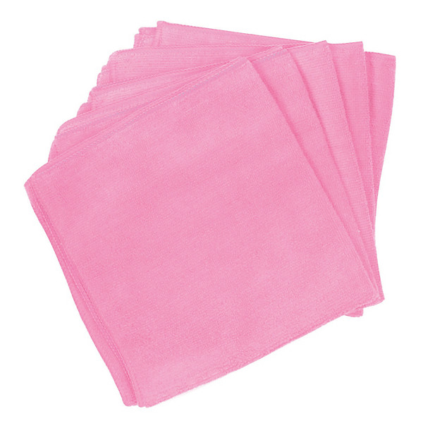 Lavettes microfibre Bernard roses 40 x 40 cm, lot de 5