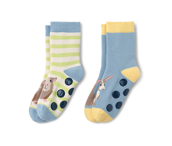 2 Paar Kleinkind-Antirutsch-Socken