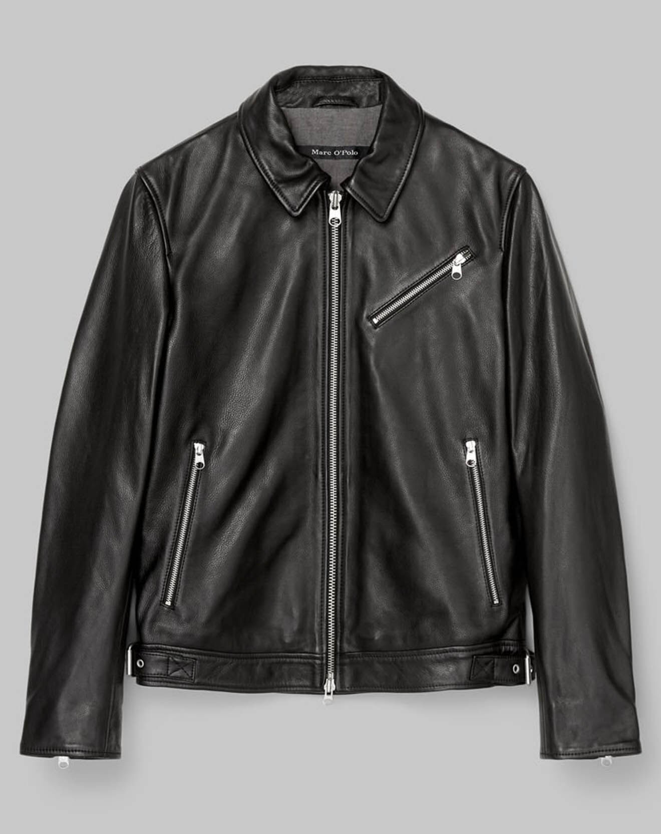 Marc O'Polo Perfecto en Cuir Grainé noir