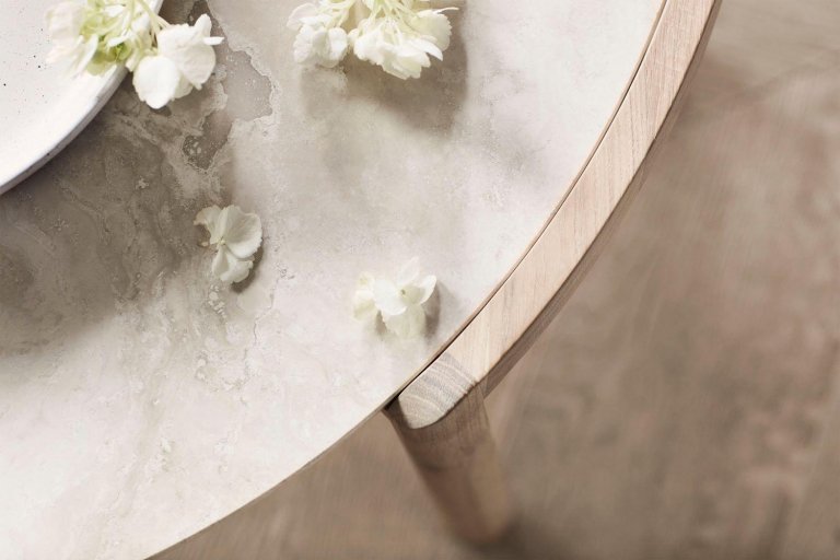Bolia Mix salontafel Ø65 zand Travertine