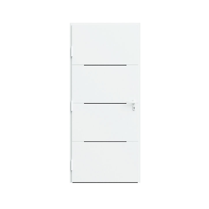 Porte d'entrée FORTIA alu Leme blanc RAL 9003 96 x h.218 cm poussant droit