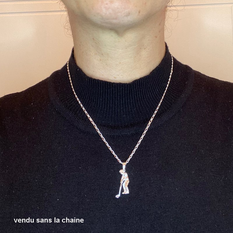 Pendentif joueur de golf - Argent massif