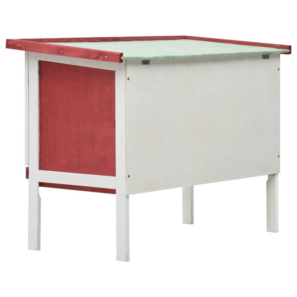 Clapier d'extérieur 1 niveau 90 x 45 x 65 cm rouge bois