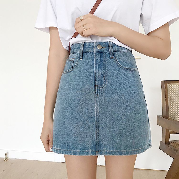 Moon City - Denim A-lijn rok