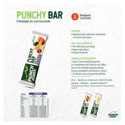 Punch Power Punchybar - Barre énergétique - Multifruits - Lot de 40