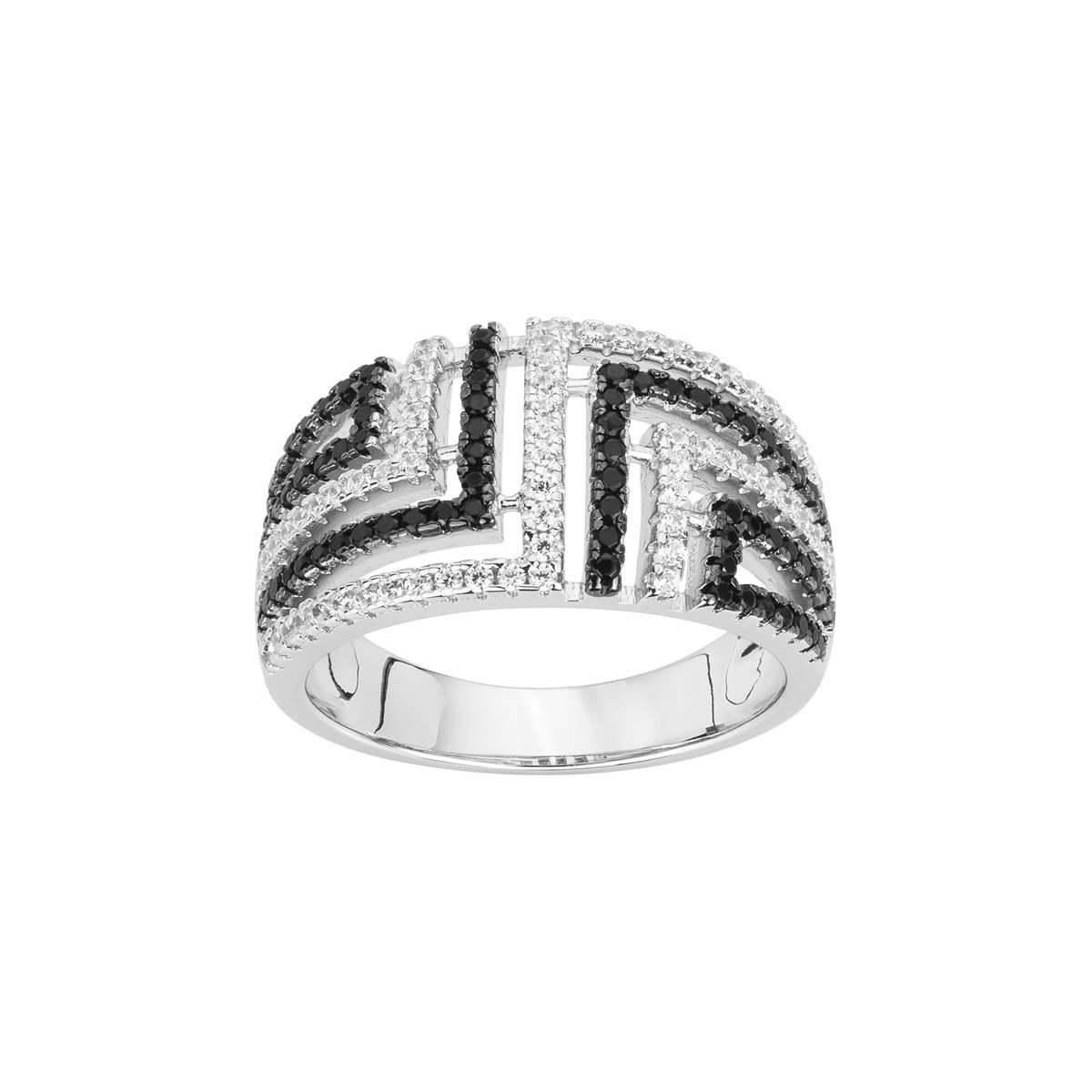 Bague en Argent avec oxyde de zirconium noir