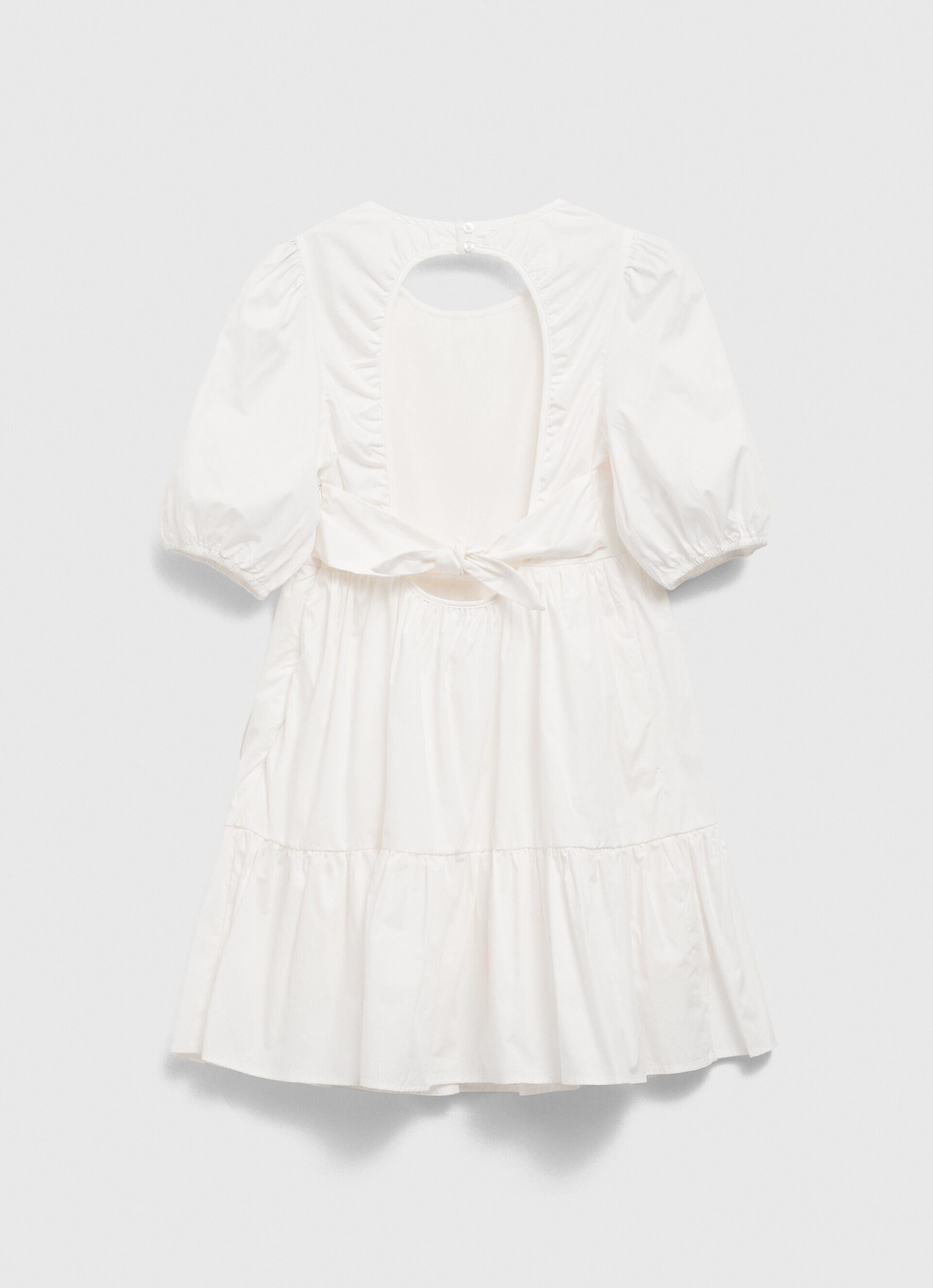 VESTIDO DE POPELINE DE ALGODÃO - branco