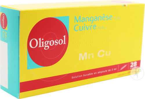 Labcatal Manganèse-Cuivre Oligosol 72,8µg/72,6µg Solution Buvable 28 Ampoules