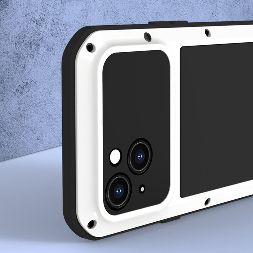 iPhone 14 Silikon Metall Outdoor Case   Panzerfolie - Schwarz