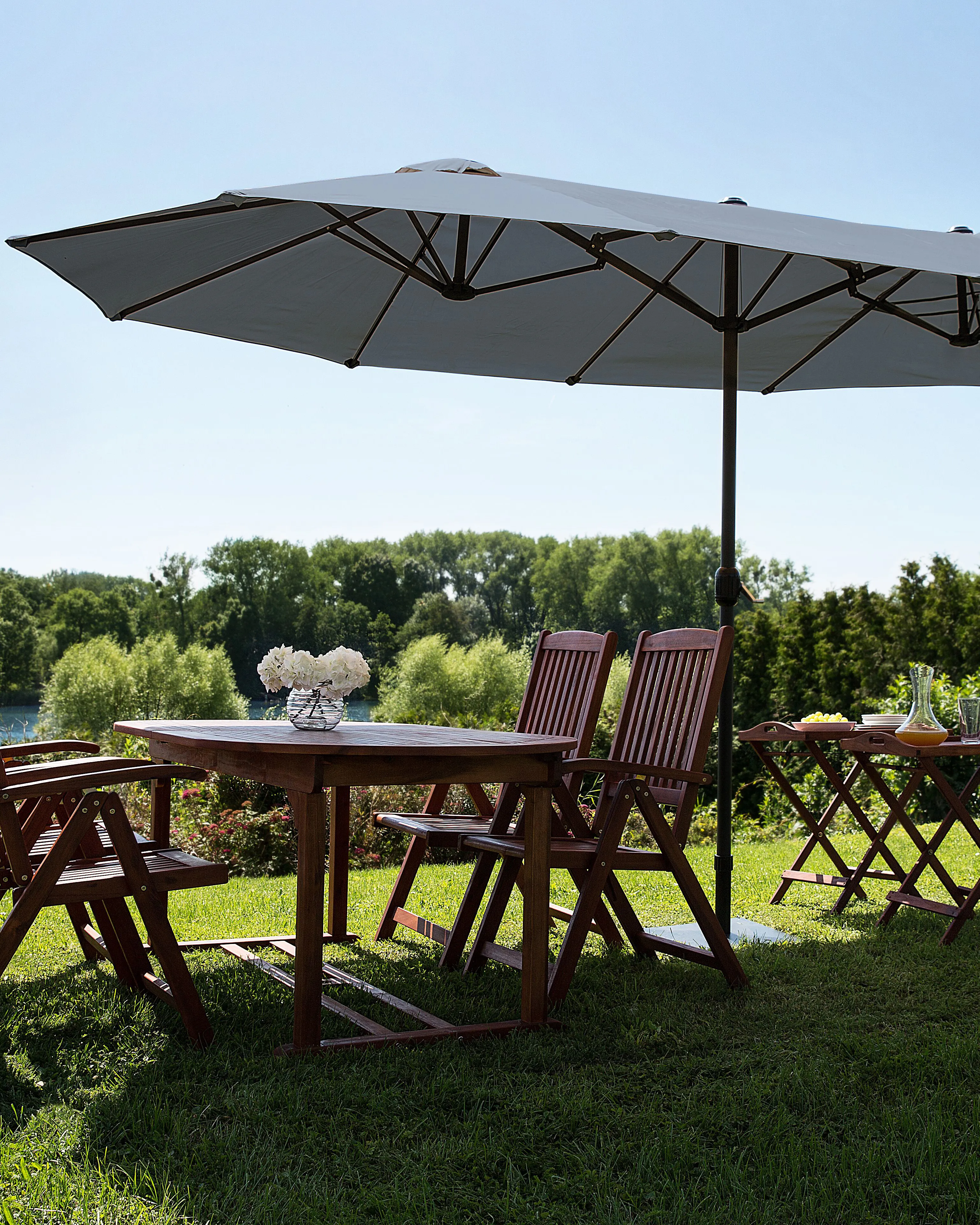 Parasol 460 cm SIBILLA Grijs