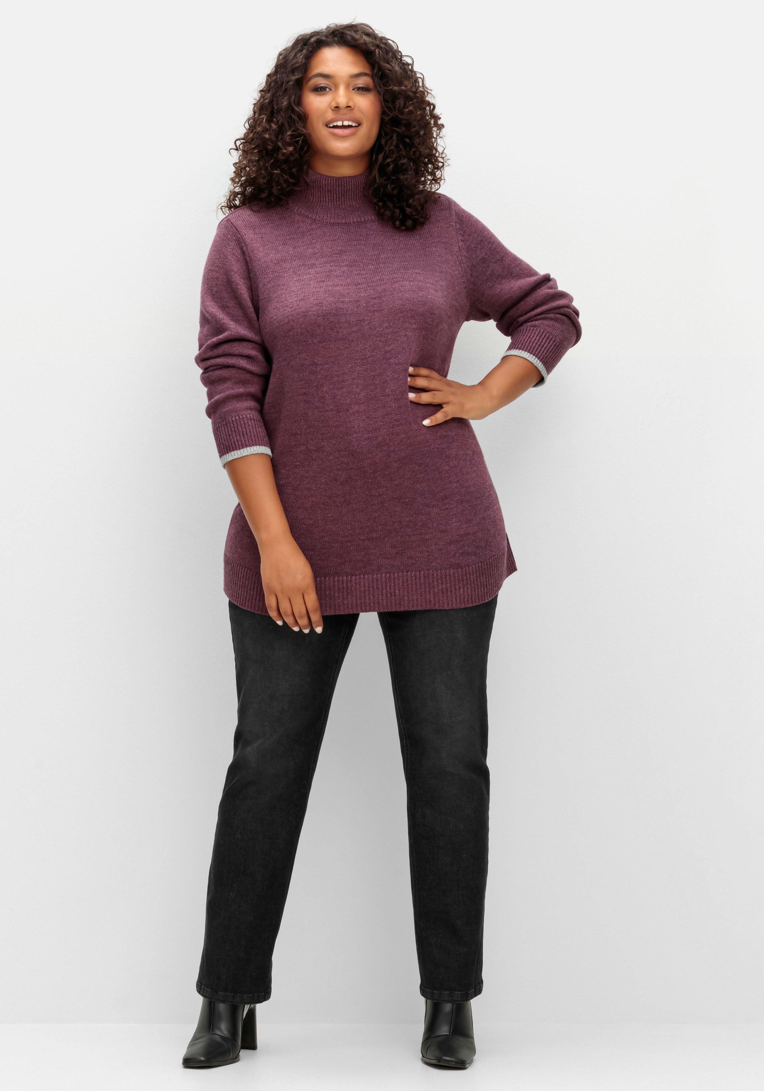 Pullover mit Stehkragen und Kaschmiranteil