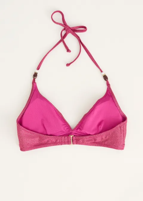 Triangel bikini top met glitter paars (FUCHSIA)