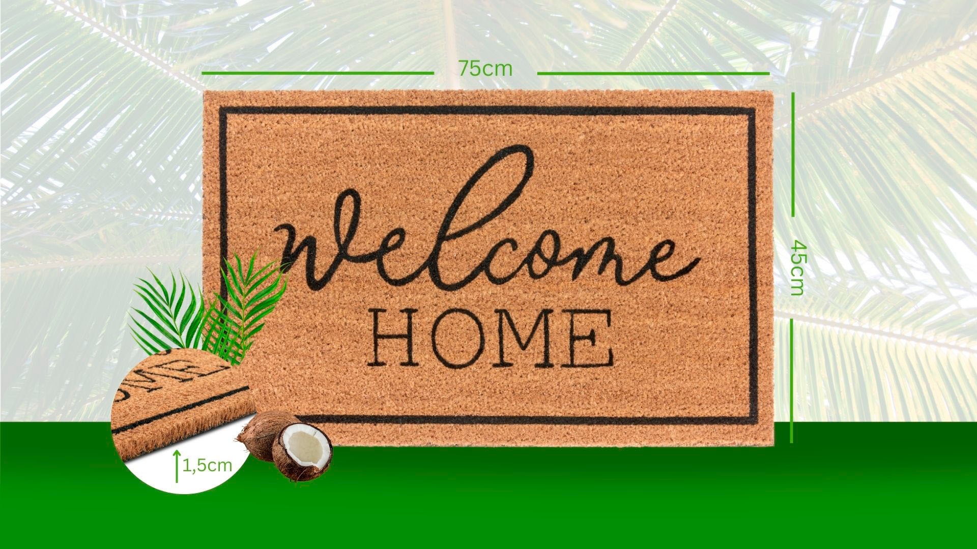 HANSE Home Fussmatte »Mix Mats  Kokos Welcome Home, Türmatte« rechteckig 15 mm Höhe Kokos, Schmutzfangmatte, Outdoor, Rutschfest, Innen, Kokosmatte, Flur
