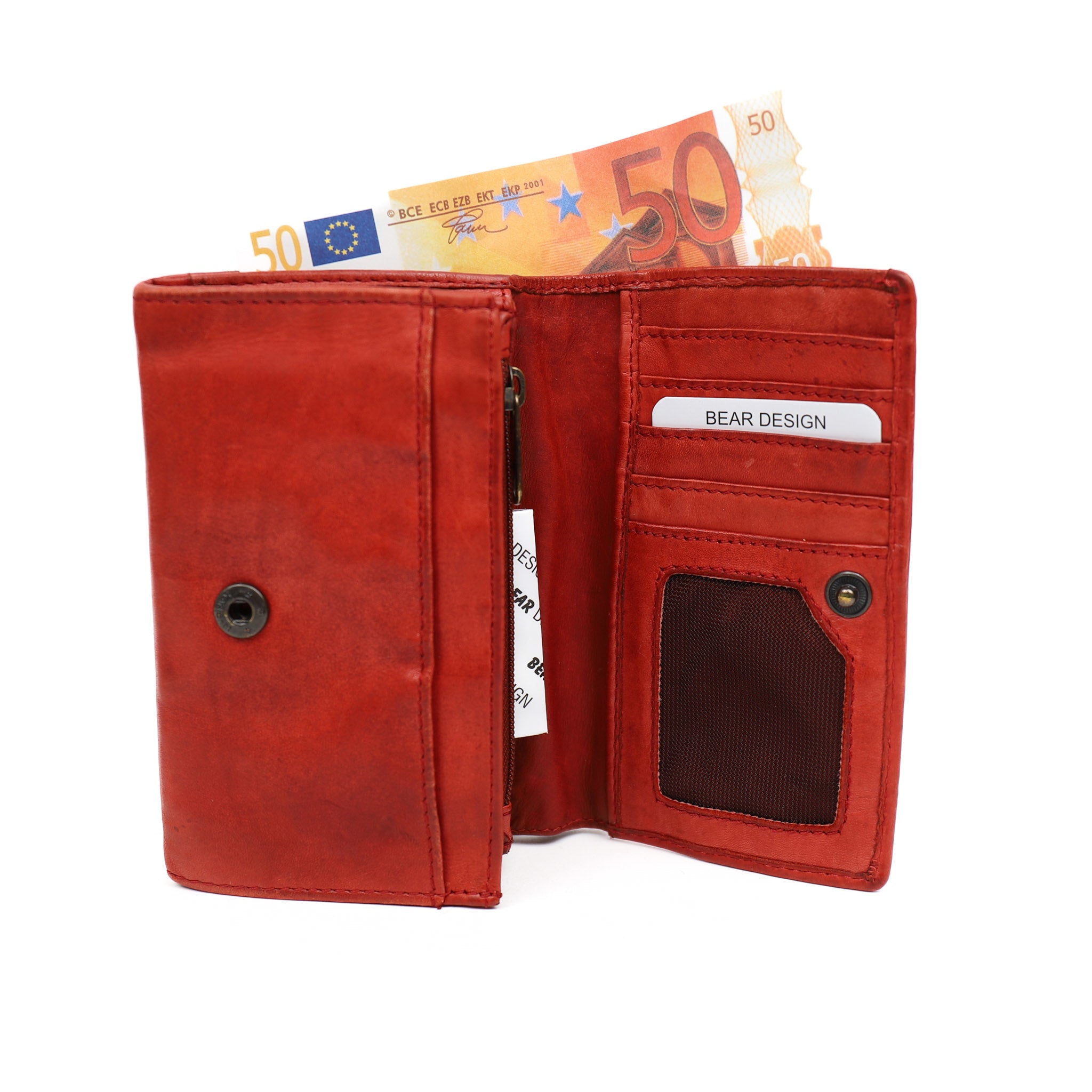 Overslag portemonnee 'Flappie' rood Rood