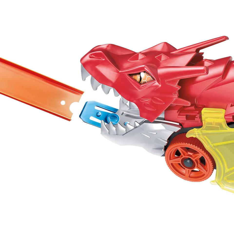 Hot Wheels City lanceringstrailer met draak