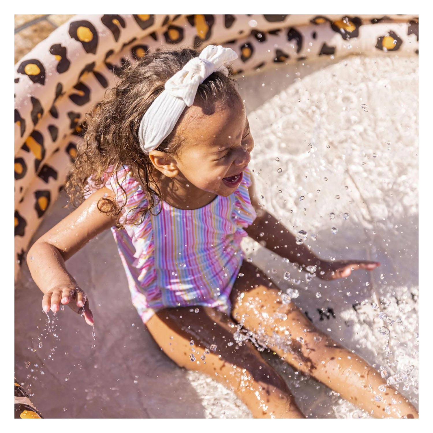 Kinderzwembad Beige Panterprint, 150cm