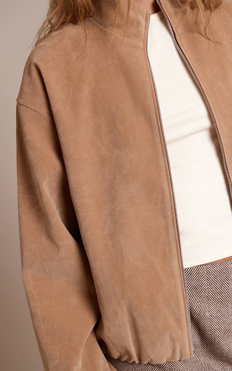 Sable Veste Bomber En Daim