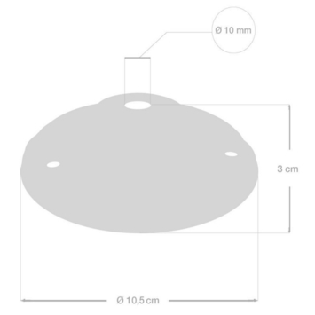 Plafondplaat porselein zwart 10,5cm