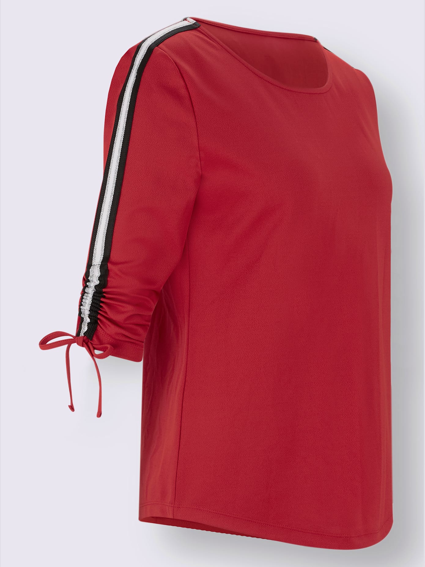 T-shirt à manches 3/4 crêpe et jersey