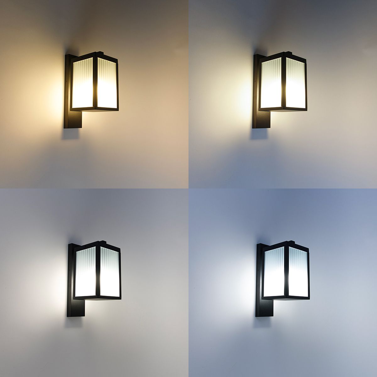 Smart buiten wandlantaarn zwart met ribbel glas incl. Wifi A60 - Charlois