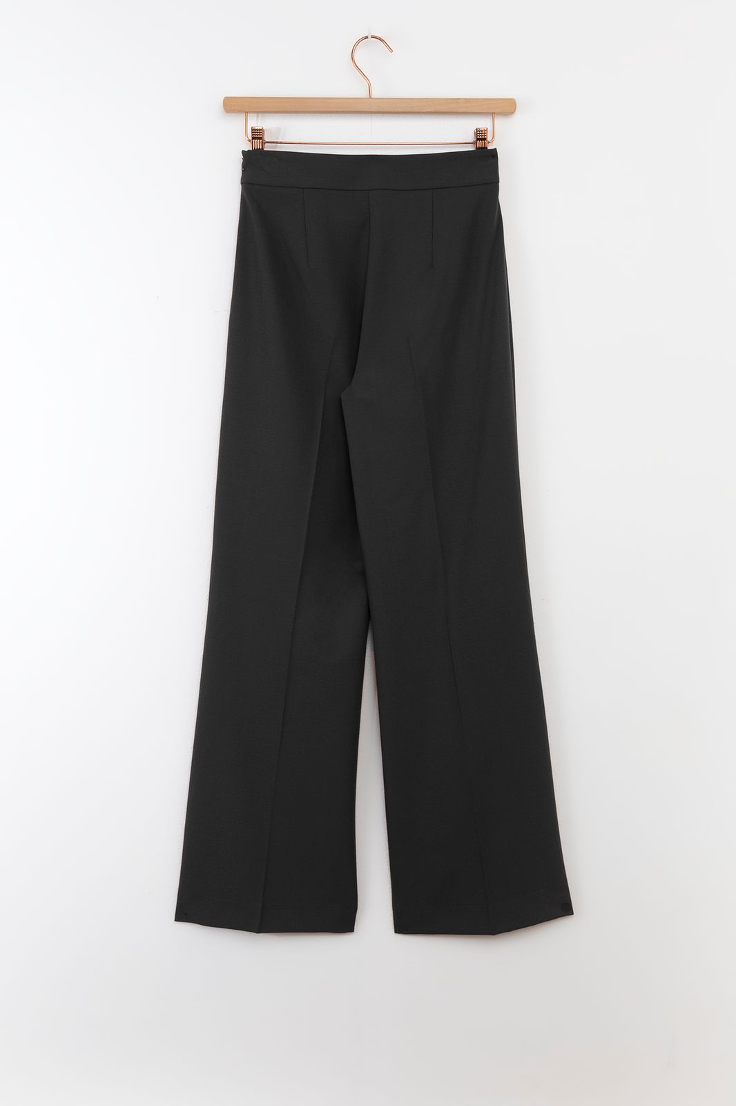 Zwarte wide leg pantalon met rits