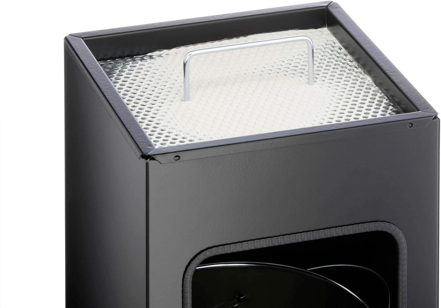 Durable Papierkorb Metall mit Ascher, entnehmbarer Inneneimer und Ascher, eckig, anthrazit, 333158