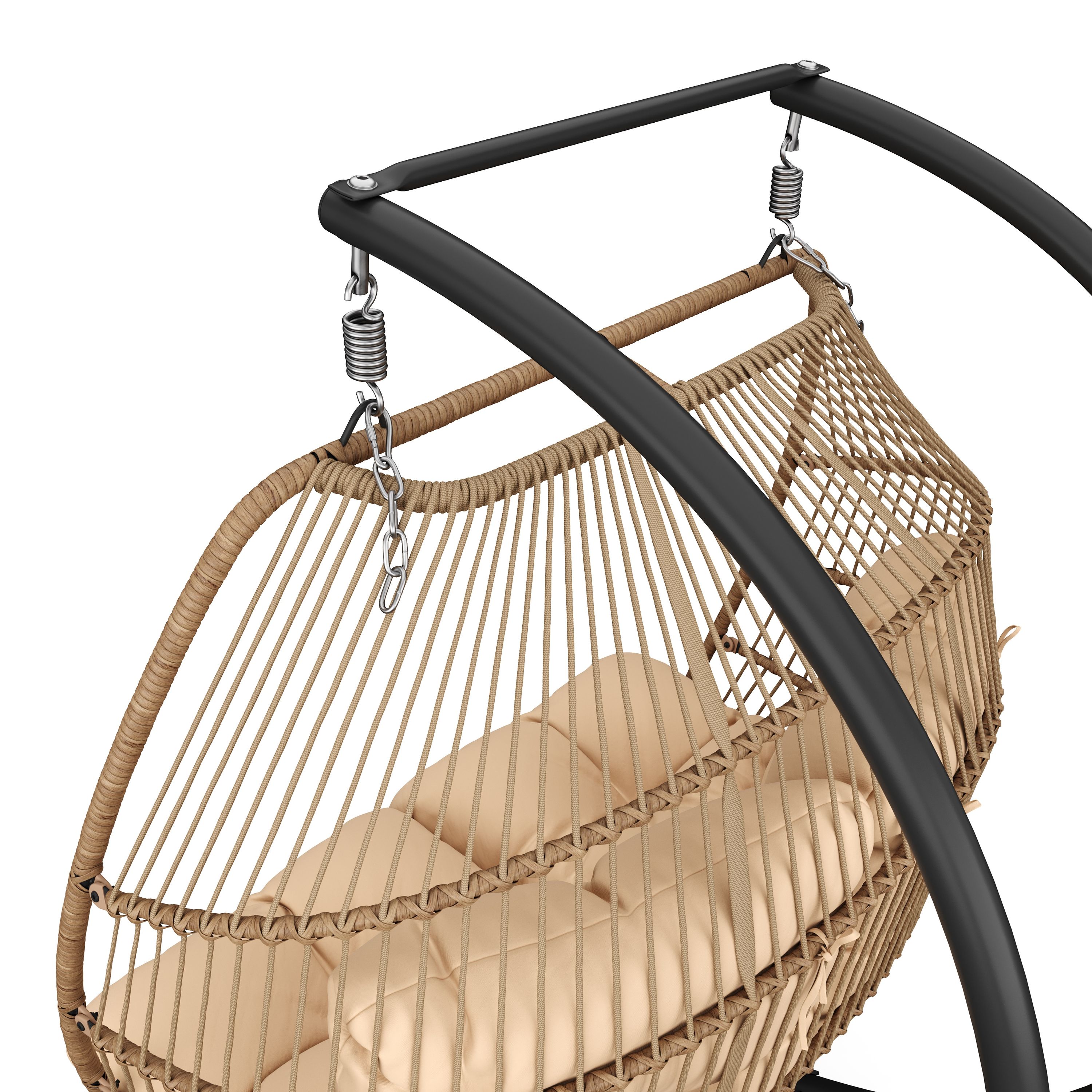 Doppel Hängesessel mit Gestell BELIZE beige