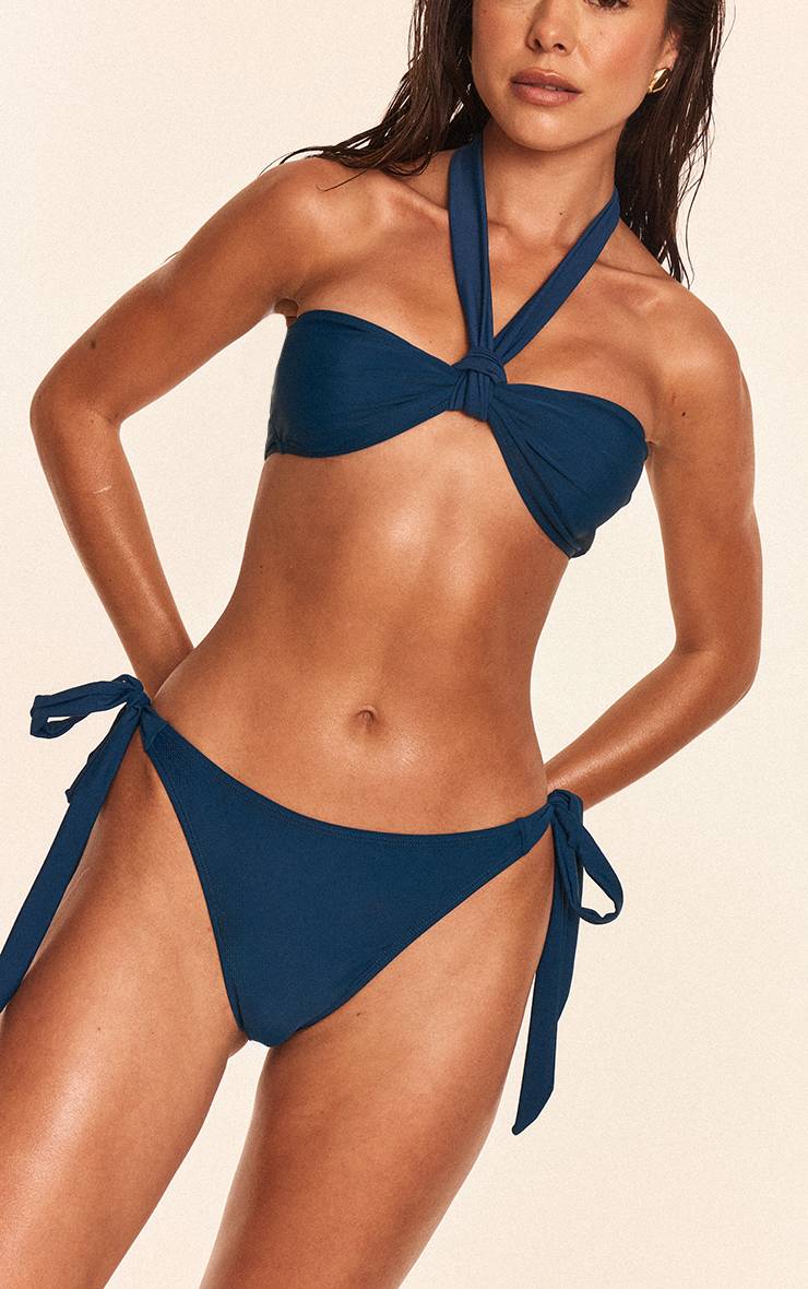 Vert Turquoise Bas De Bikini Tanga À Nouer Sur Les Côtés