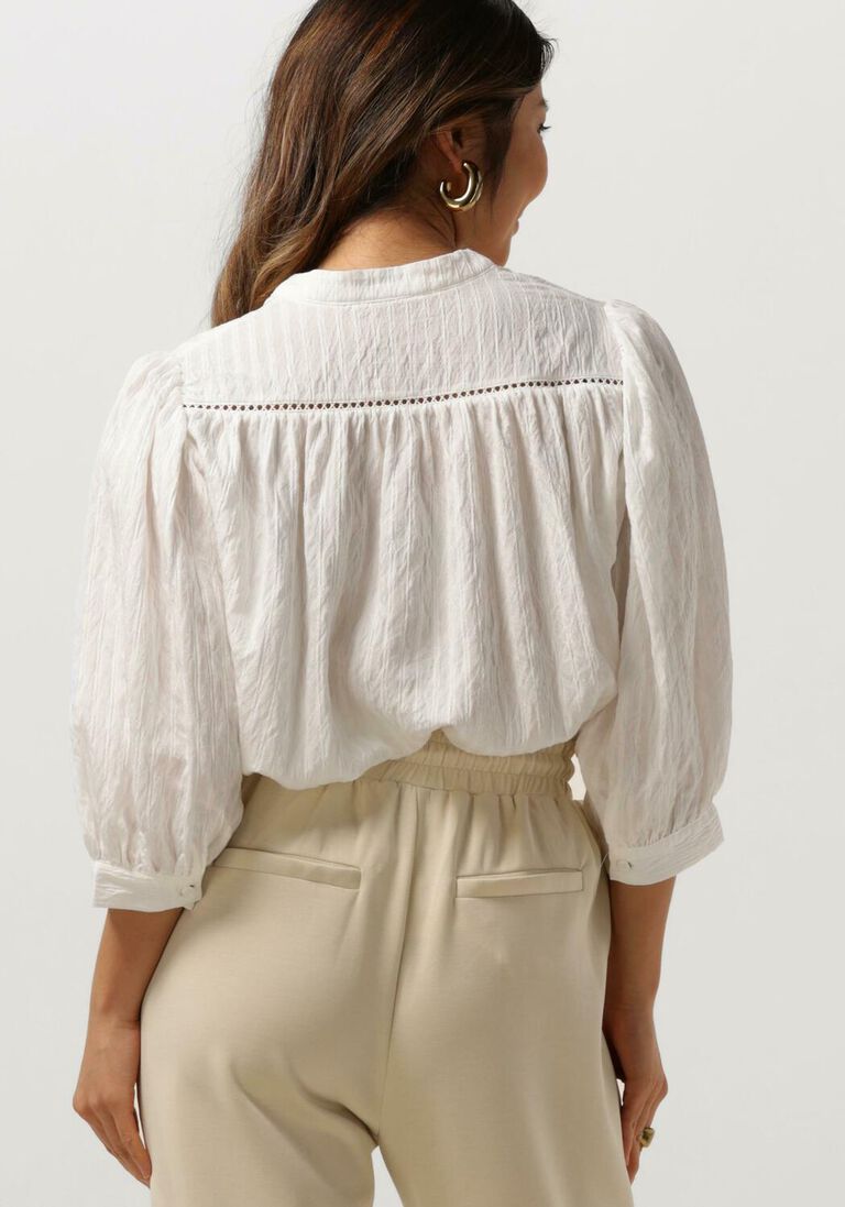 SIMPLE ecru simple blouse wv-vis-struc-24-1