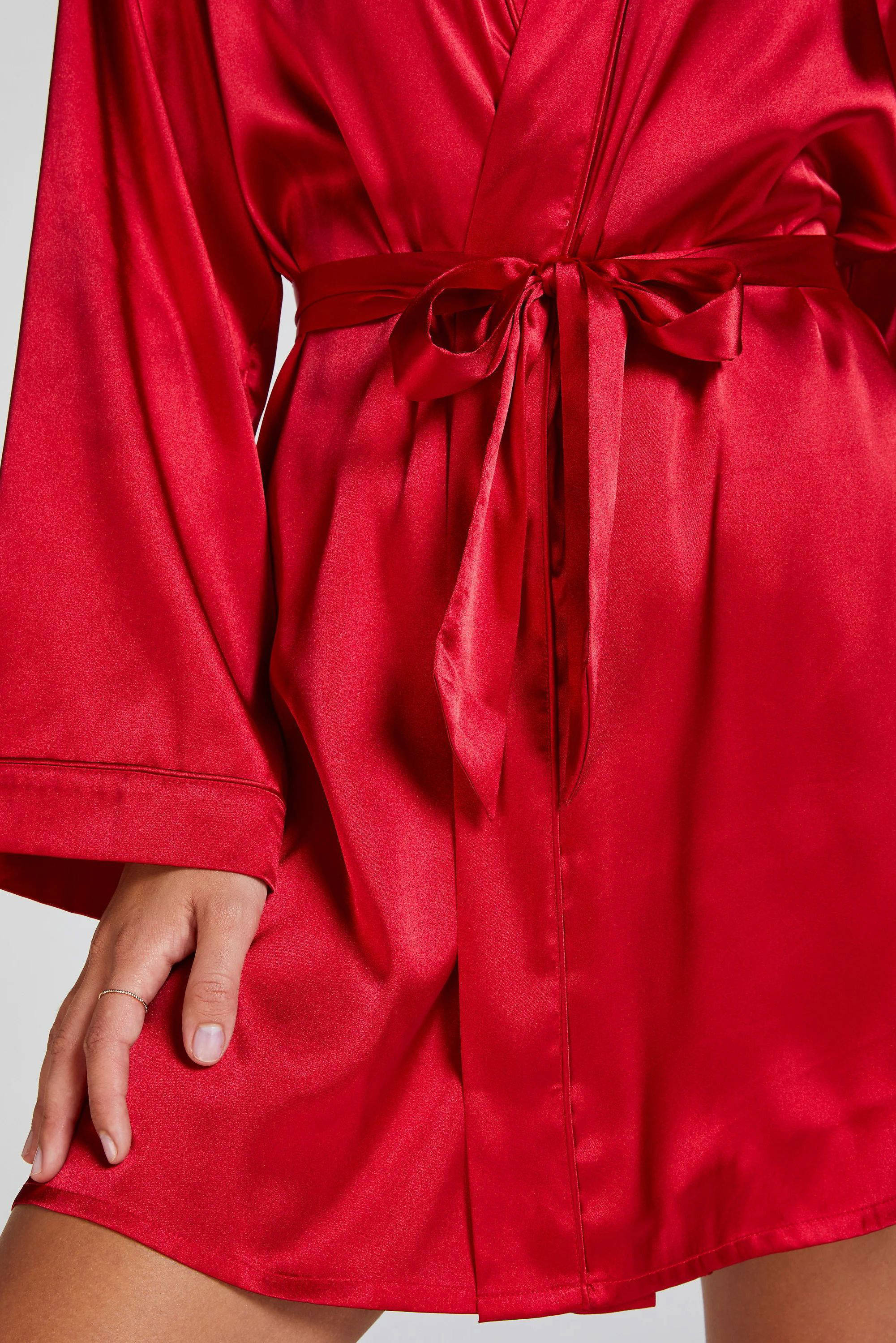 Hunkemöller satijnen kimono rood
