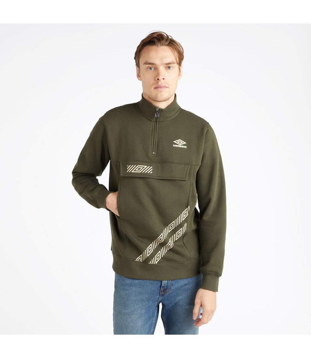 Umbro - Haut CITY SILO HORIZON - Homme (Vert kaki foncé / Blanc cassé) - UTUO1810