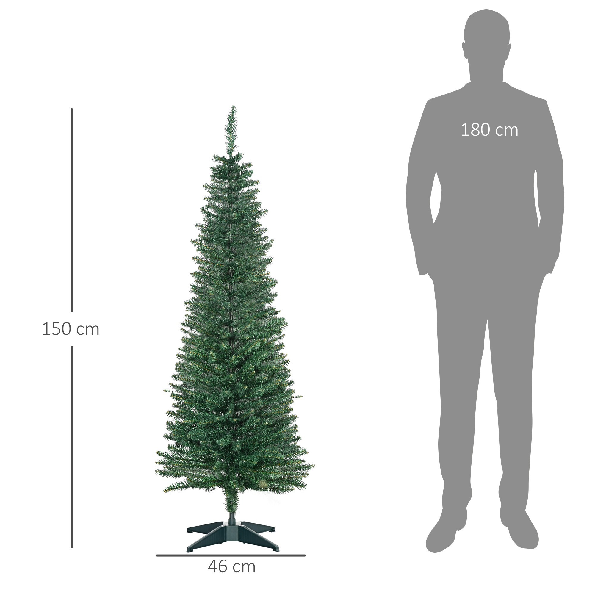 HOMCOM Künstlicher Tannenbaum grün 46 x 150 cm (ØxH)