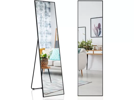 Miroir sur pied rectangulaire-miroir mural, 40 x 60 cm, angle d'inclinaison réglable, noir