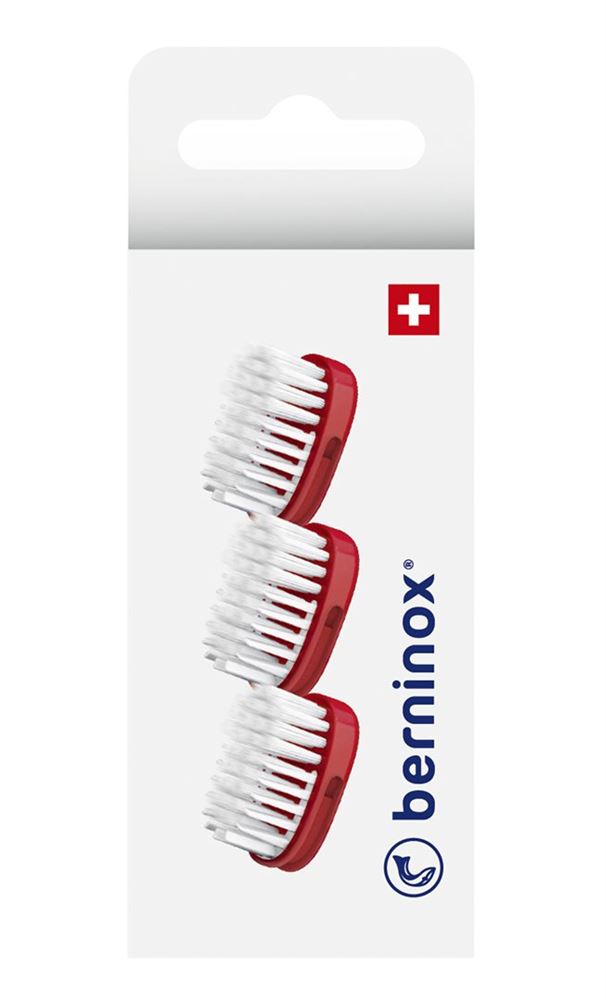 BERNINOX Ersatz-Zahnbürstenköpfe<br>3 Stück, korallenrot super soft