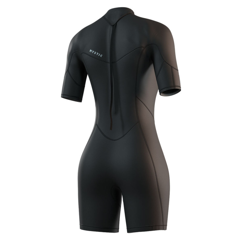 Shorty neoprene femme mystic brand flatlock ss 3-2 backzip noir