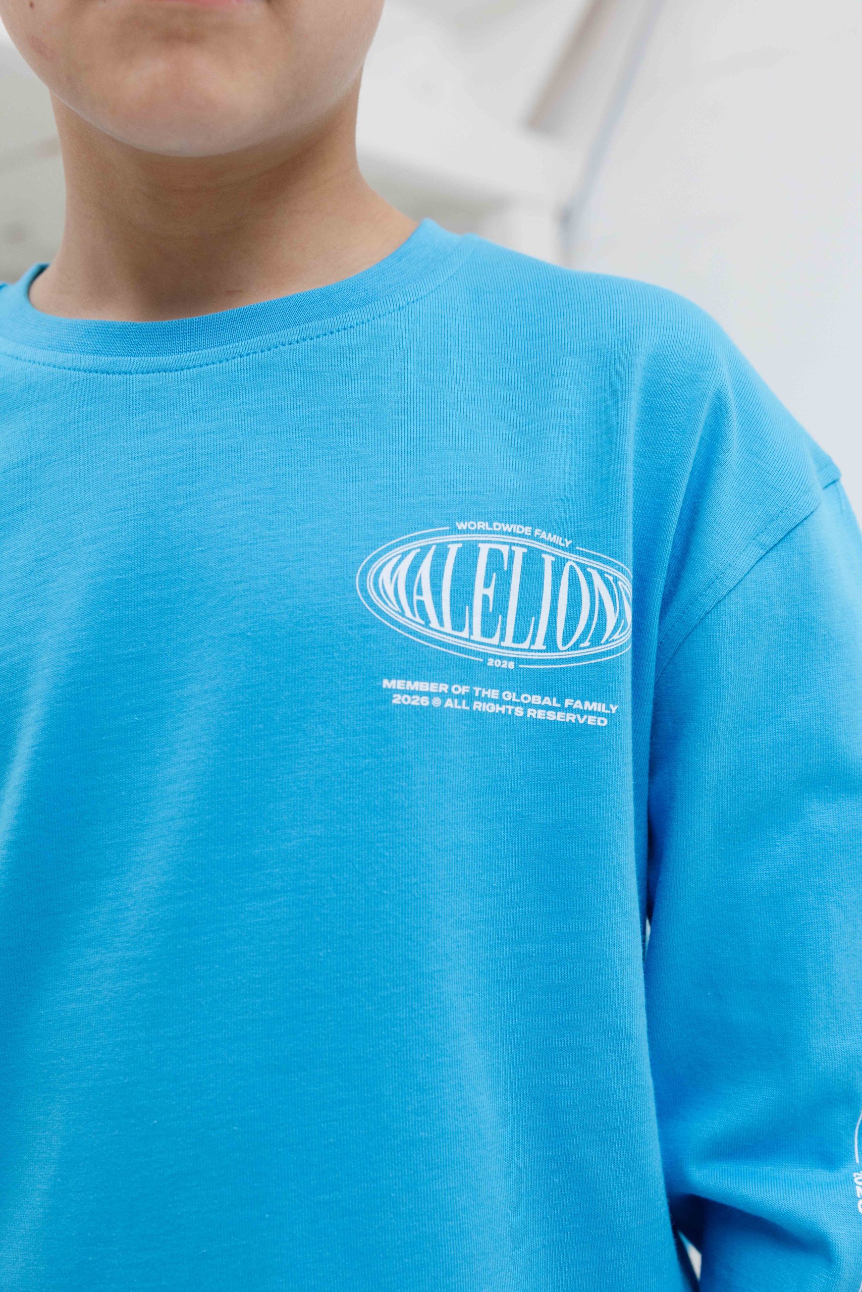 Malelions Relaxed Lifestyle Longsleeve T-Shirt Kids Blauw
