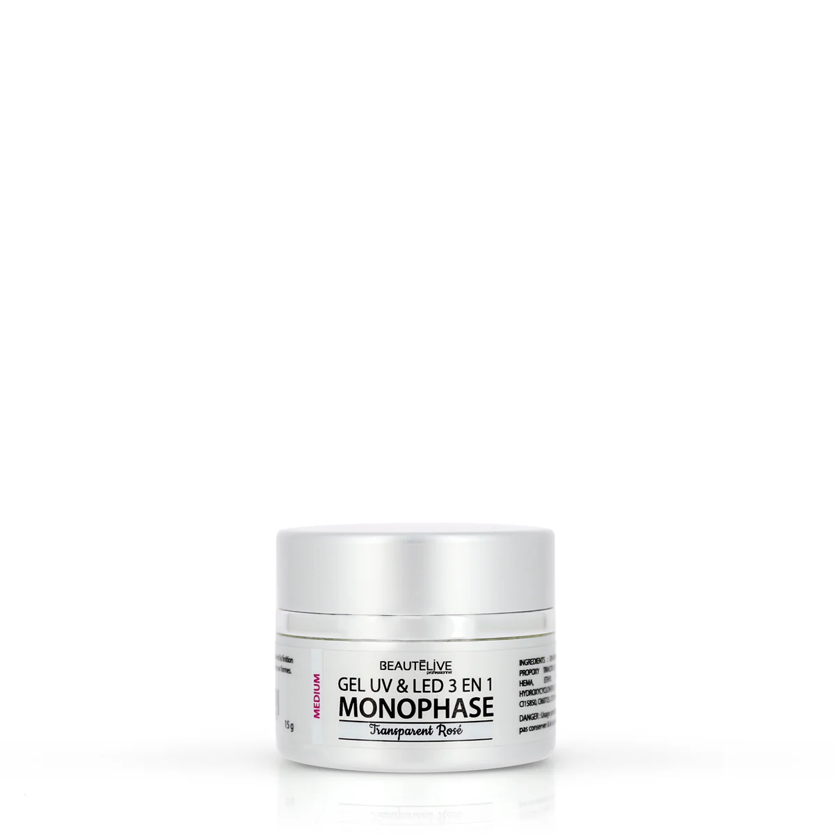 Gel UV & LED 3en1 Medium Transparent rose 15ml