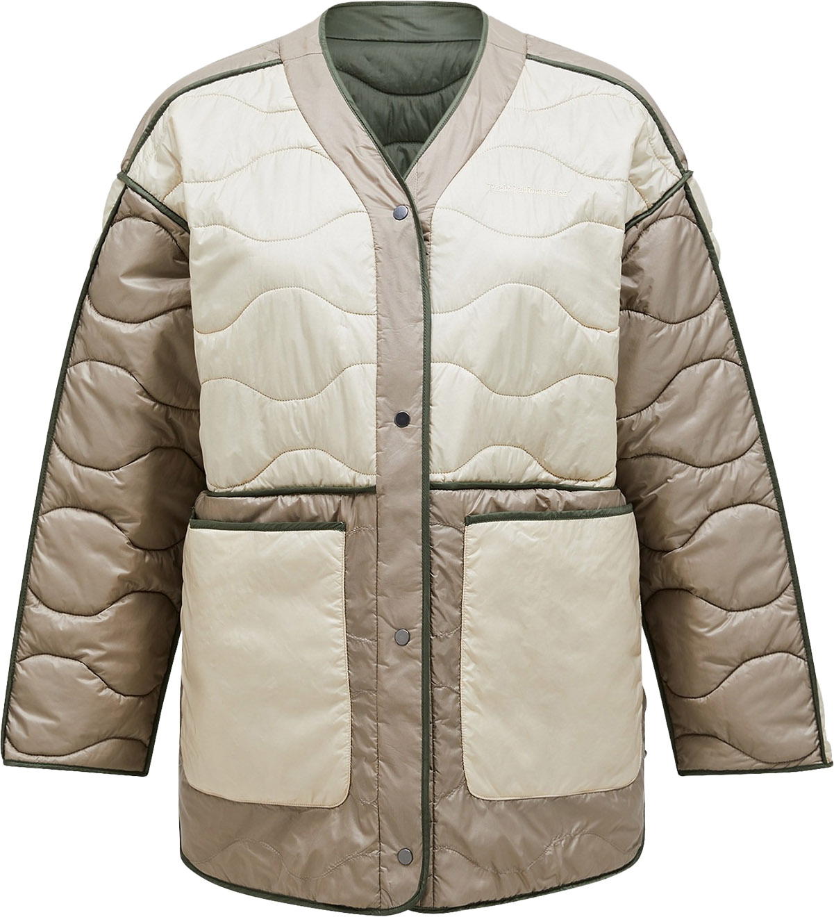 Helium Reversible Synth Jacket Dame Pine Needle/Sand Fog/Avid Beige