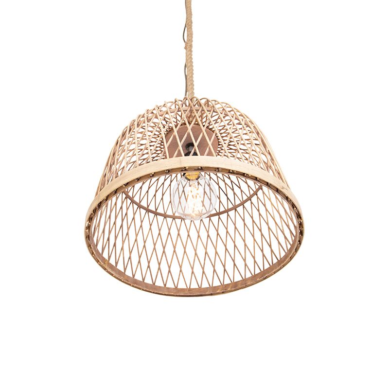 Smart landelijke hanglamp rotan incl. Wifi G125 lichtbron - Calamus