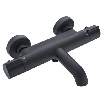 Atlantic thermostatische badkraan Colin zwart 15 cm