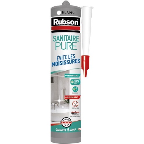Mastic silicone pure - sanitaire - 280 mL - blanc