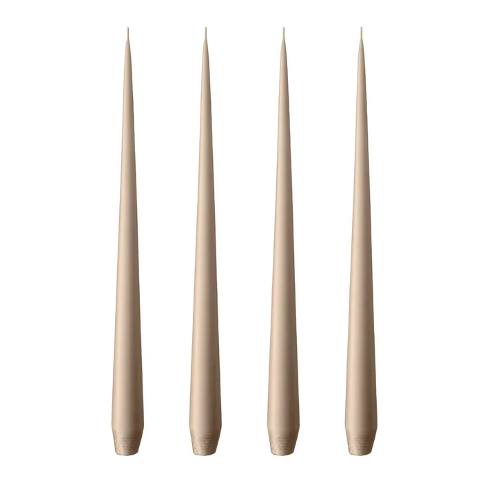 ester & erik - Peitschenkerze, 32 cm, No. 18, nougat note / matt (4er-Set)