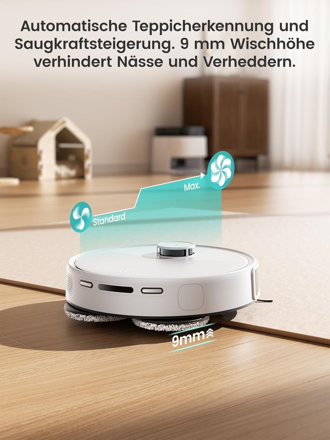 LEFANT M3 Gen2 Saugroboter mit Wischfunktion, 12000Pa Saugkraft Staubsauger Roboter, Anti-Verfilzungs-Seitenbürste, Hindernisvermeidung, LiDAR-Navigation, All-in-One Dock, App/Alexa/i Watch Steuerung