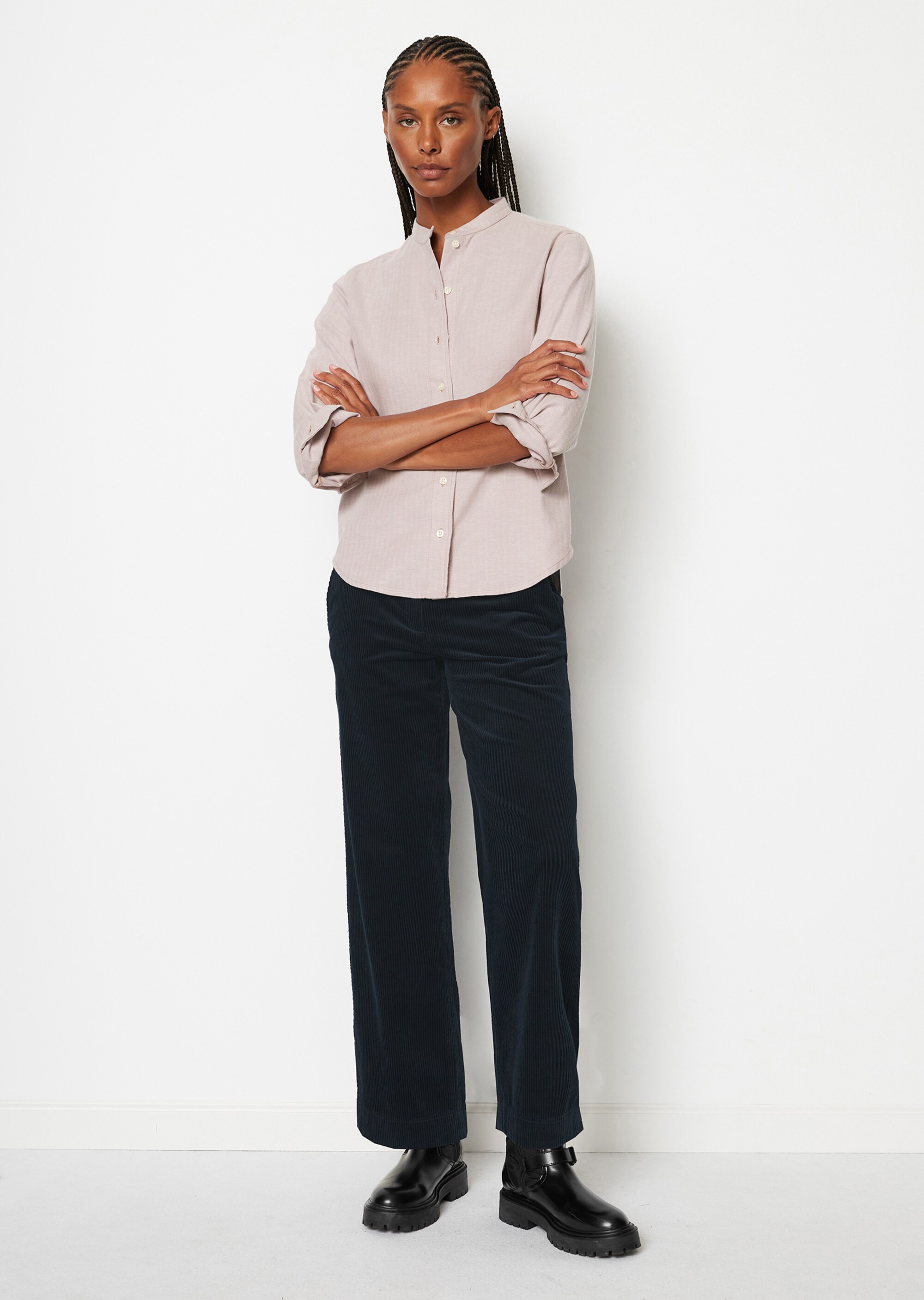 Flanell-Langarm-Bluseaus softer Herringbone-Qualität