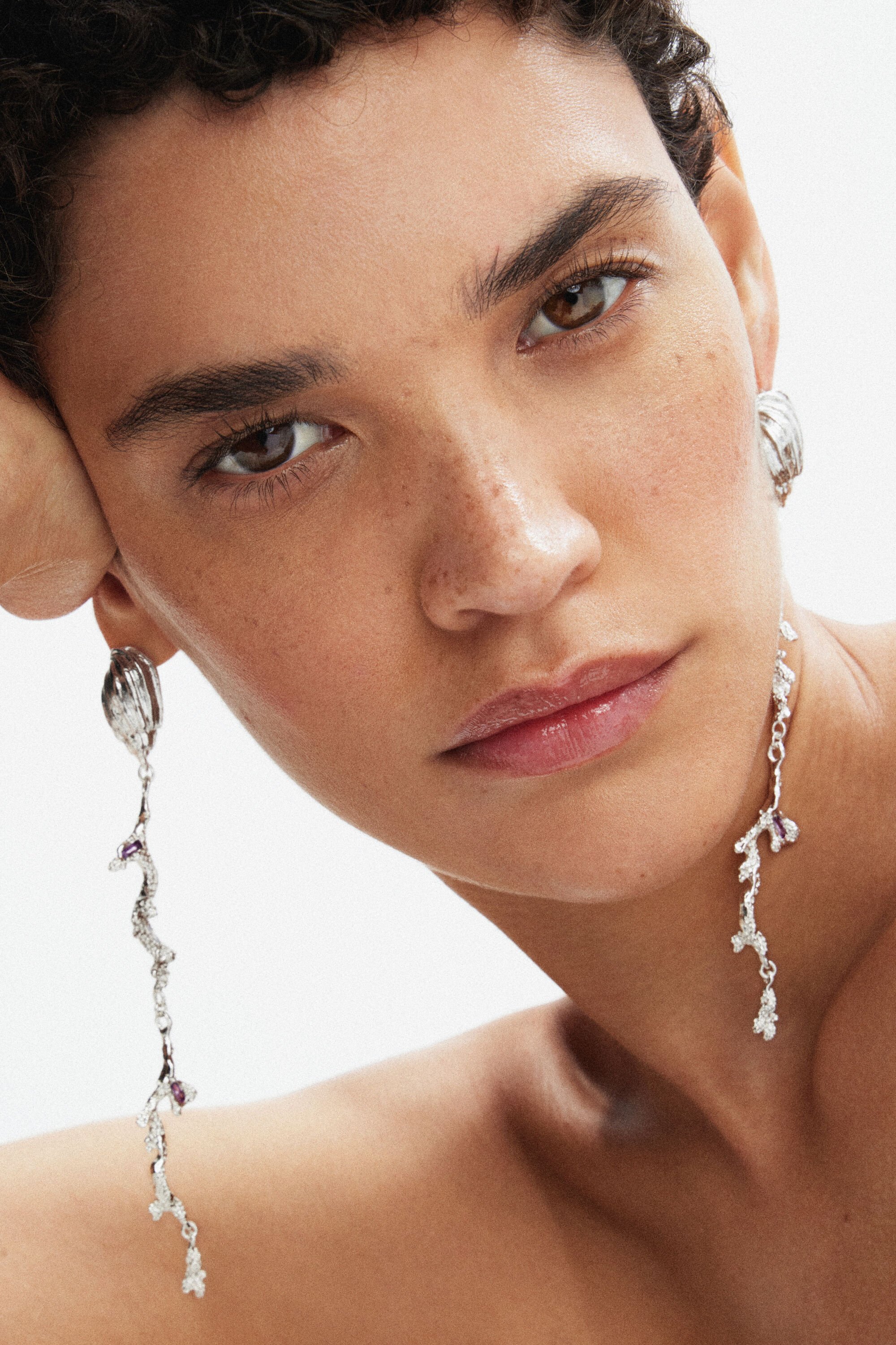 Longues boucles d'oreilles plaquées argent Zalio
