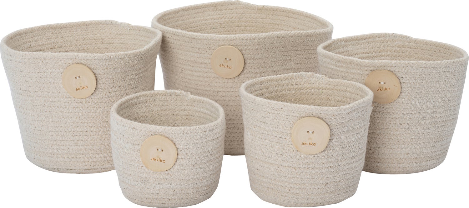 Intratuin opbergmand Roppy beige D 18 H 14 cm